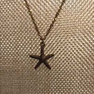 Gold Starfish Pendant Necklace